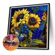 Load image into Gallery viewer, Stained Glass Sunflower Bush 35*35CM (canvas) Full Square Drill Diamond Painting
