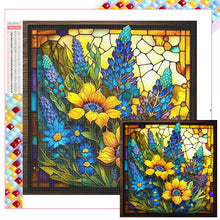 Load image into Gallery viewer, Stained Glass Sunflower Bush 35*35CM (canvas) Full Square Drill Diamond Painting
