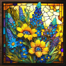 Load image into Gallery viewer, Stained Glass Sunflower Bush 35*35CM (canvas) Full Square Drill Diamond Painting
