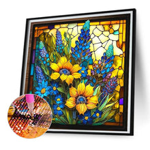 Load image into Gallery viewer, Stained Glass Sunflower Bush 35*35CM (canvas) Full Square Drill Diamond Painting
