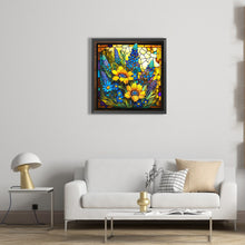 Load image into Gallery viewer, Stained Glass Sunflower Bush 35*35CM (canvas) Full Square Drill Diamond Painting
