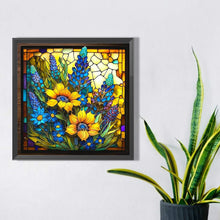 Load image into Gallery viewer, Stained Glass Sunflower Bush 35*35CM (canvas) Full Square Drill Diamond Painting
