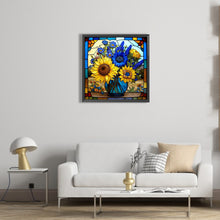 Load image into Gallery viewer, Stained Glass Sunflower Bush 35*35CM (canvas) Full Square Drill Diamond Painting
