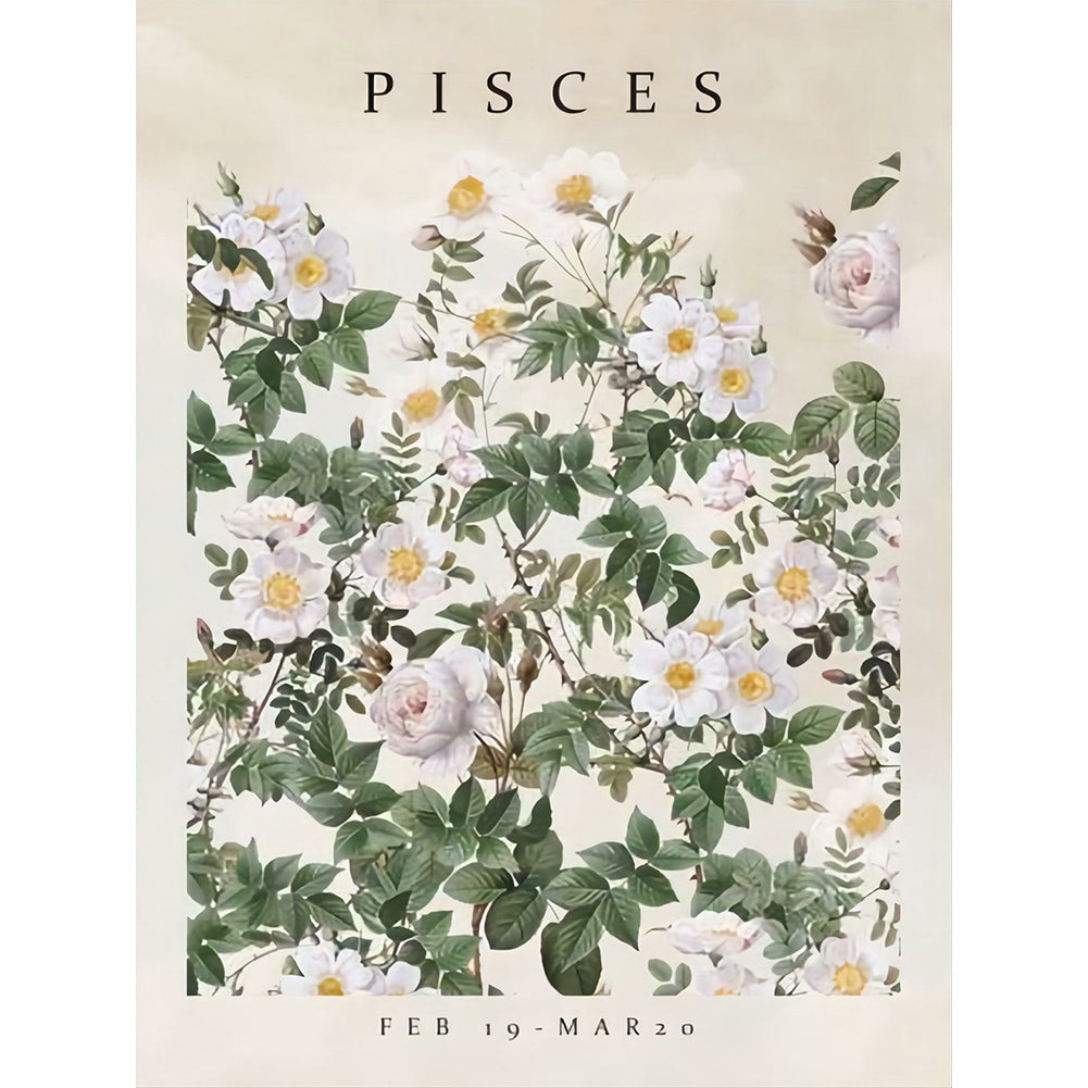 Pisces Flower 30*40CM (canvas) Full Round Drill Diamond Painting