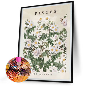 Pisces Flower 30*40CM (canvas) Full Round Drill Diamond Painting