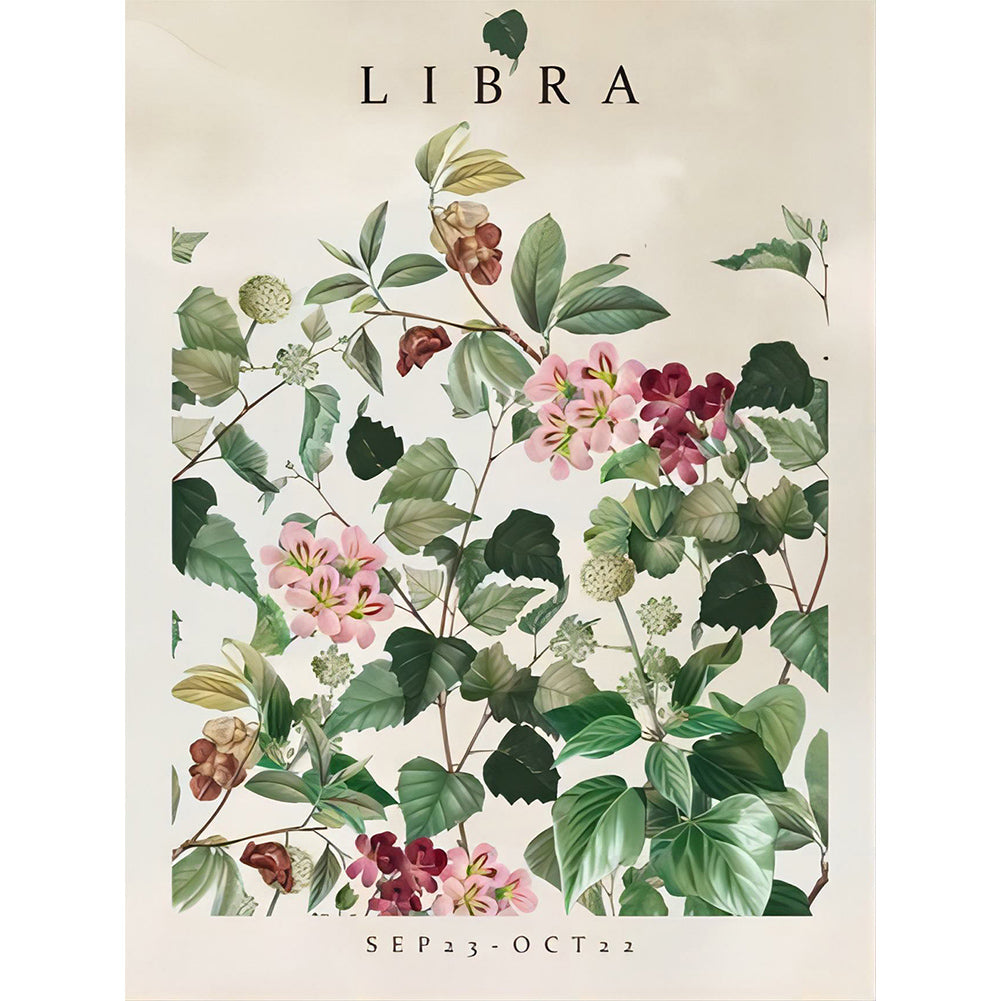 Libra Flower 30*40CM (canvas) Full Round Drill Diamond Painting