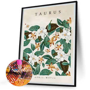 Taurus Flower 30*40CM (canvas) Full Round Drill Diamond Painting