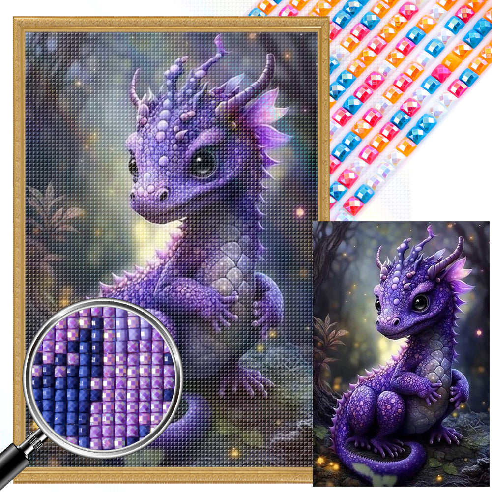 Purple Dragon 40*60CM (canvas) Full Round AB Drill Diamond Painting