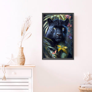 Black Panther 40*60CM (canvas) Full Round AB Drill Diamond Painting