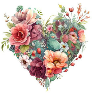 Love Flowers 30*30CM (canvas) Full Round Drill Diamond Painting