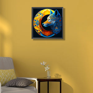 Crescent And Wolf 50*50CM (canvas) Full Round Drill Diamond Painting