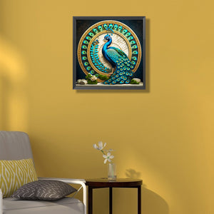 Peacock Disc 50*50CM (canvas) Full Round Drill Diamond Painting