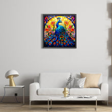 Load image into Gallery viewer, Glass Colored Peacock 50*50CM (canvas) Full Round Drill Diamond Painting
