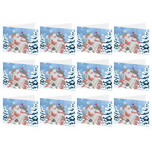 Christmas Diamond Drawing Holiday Card Snowmen 12PCS Crystal Rhinestone Card DIY