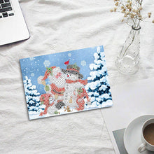 Load image into Gallery viewer, Christmas Diamond Drawing Holiday Card Snowmen 12PCS Crystal Rhinestone Card DIY
