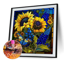 Load image into Gallery viewer, Stained Glass Sunflower 45*45CM (canvas) Full Round Drill Diamond Painting
