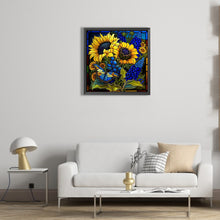 Load image into Gallery viewer, Stained Glass Sunflower 45*45CM (canvas) Full Round Drill Diamond Painting
