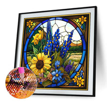 Load image into Gallery viewer, Stained Glass Sunflower 45*45CM (canvas) Full Round Drill Diamond Painting
