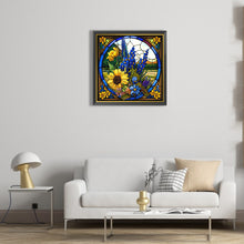 Load image into Gallery viewer, Stained Glass Sunflower 45*45CM (canvas) Full Round Drill Diamond Painting
