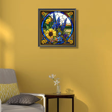 Load image into Gallery viewer, Stained Glass Sunflower 45*45CM (canvas) Full Round Drill Diamond Painting
