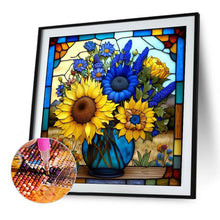 Load image into Gallery viewer, Stained Glass Sunflower 45*45CM (canvas) Full Round Drill Diamond Painting
