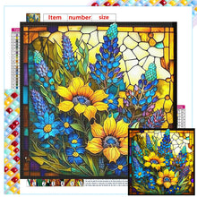 Load image into Gallery viewer, Stained Glass Flowers 30*30CM (canvas) Full Square Drill Diamond Painting
