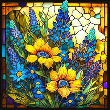 Load image into Gallery viewer, Stained Glass Flowers 30*30CM (canvas) Full Square Drill Diamond Painting
