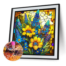 Load image into Gallery viewer, Stained Glass Flowers 30*30CM (canvas) Full Square Drill Diamond Painting
