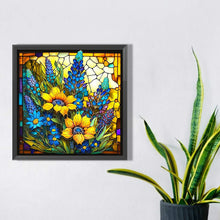 Load image into Gallery viewer, Stained Glass Flowers 30*30CM (canvas) Full Square Drill Diamond Painting
