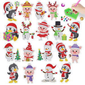 DIY Crystal Diamond Sticker Art Craft 9PCS Christmas for Kids Adult Gift Rewards