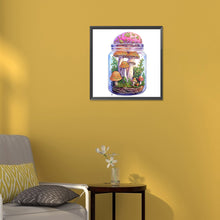 Load image into Gallery viewer, Glass Bottle Mushroom House 30*30CM (canvas) Partial Special-Shaped Drill Diamond Painting
