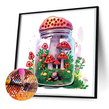 Load image into Gallery viewer, Glass Bottle Mushroom House 30*30CM (canvas) Partial Special-Shaped Drill Diamond Painting
