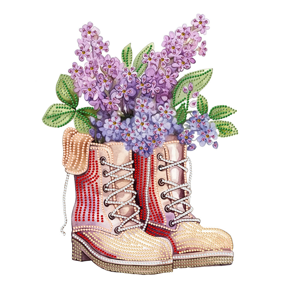 Flower Boots 30*40CM (canvas) Partial Special-Shaped Drill Diamond Painting