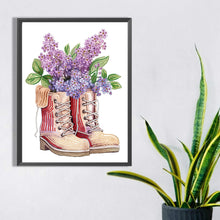 Load image into Gallery viewer, Flower Boots 30*40CM (canvas) Partial Special-Shaped Drill Diamond Painting
