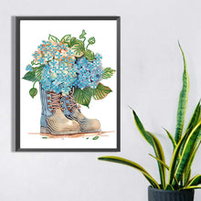 Load image into Gallery viewer, Flower Boots 30*40CM (canvas) Partial Special-Shaped Drill Diamond Painting
