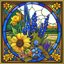 Load image into Gallery viewer, Flower Glass Painting 35*35CM (canvas) Full Square Drill Diamond Painting
