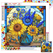 Load image into Gallery viewer, Flower Glass Painting 35*35CM (canvas) Full Square Drill Diamond Painting
