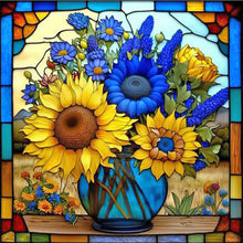 Load image into Gallery viewer, Flower Glass Painting 35*35CM (canvas) Full Square Drill Diamond Painting
