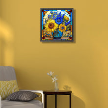 Load image into Gallery viewer, Flower Glass Painting 35*35CM (canvas) Full Square Drill Diamond Painting
