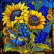 Load image into Gallery viewer, Flower Glass Painting 35*35CM (canvas) Full Square Drill Diamond Painting
