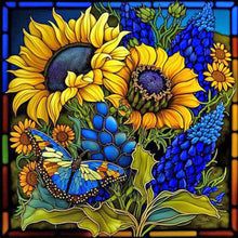 Load image into Gallery viewer, Flower Glass Painting 35*35CM (canvas) Full Square Drill Diamond Painting
