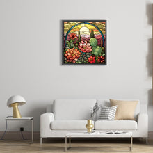 Load image into Gallery viewer, Cactus Flower Glass Painting 30*30CM (canvas) Full Round Drill Diamond Painting
