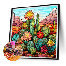 Load image into Gallery viewer, Cactus Flower Glass Painting 30*30CM (canvas) Full Round Drill Diamond Painting
