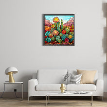 Load image into Gallery viewer, Cactus Flower Glass Painting 30*30CM (canvas) Full Round Drill Diamond Painting
