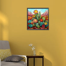 Load image into Gallery viewer, Cactus Flower Glass Painting 30*30CM (canvas) Full Round Drill Diamond Painting
