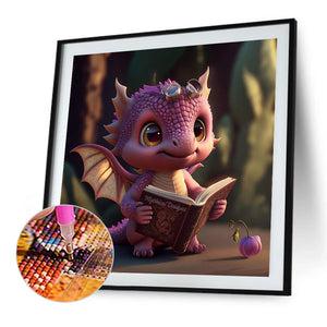 Reading Dragon 40*40CM (canvas) Full Round AB Drill Diamond Painting