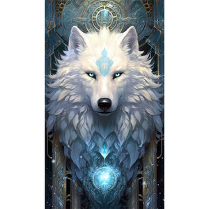 Ice Aurora Wolf 40*70CM (canvas) Full Round AB Drill Diamond Painting