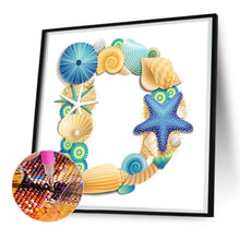 Load image into Gallery viewer, Shell Starfish Letter D 30*30CM (canvas) Full Round Drill Diamond Painting
