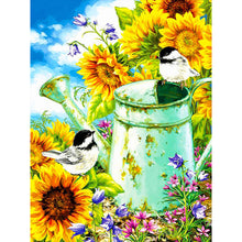 Load image into Gallery viewer, Sunflower Shower With Bird 30*40CM (canvas) Full Round Drill Diamond Painting
