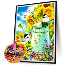 Load image into Gallery viewer, Sunflower Shower With Bird 30*40CM (canvas) Full Round Drill Diamond Painting
